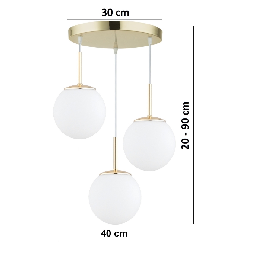 Brilagi - Luster na lanku MILO 3xE27/60W/230V zlatý