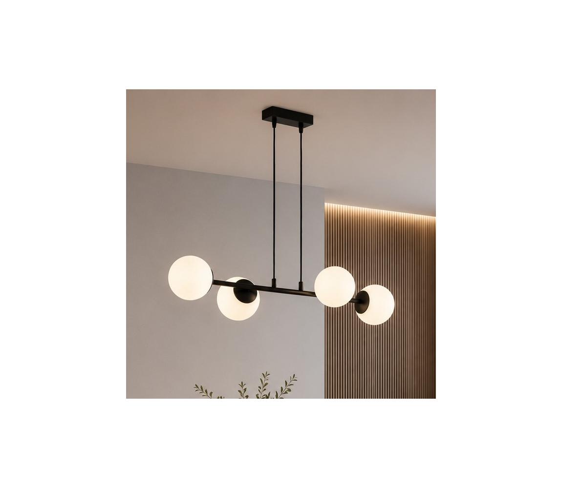Brilagi - Luster na lanku MILO 4xE27/60W/230V čierna 60-023B