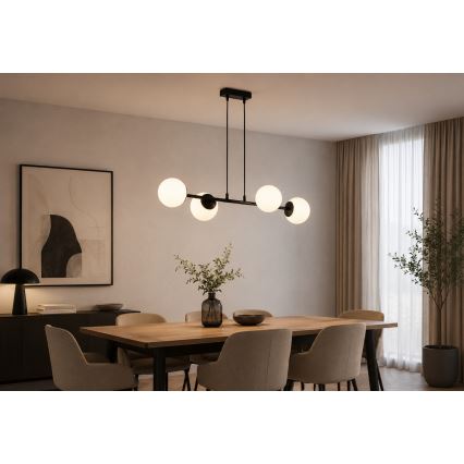 Brilagi - Luster na lanku MILO 4xE27/60W/230V čierna