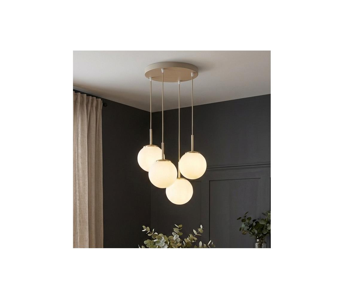Brilagi - Luster na lanku MILO ECRU 4xE27/60W/230V béžová/zlatá 75-024B