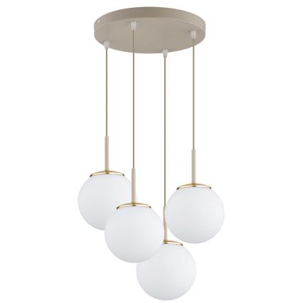 Brilagi - Luster na lanku MILO ECRU 4xE27/60W/230V béžová/zlatá