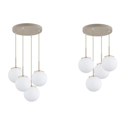 Brilagi - Luster na lanku MILO ECRU 4xE27/60W/230V béžová/zlatá