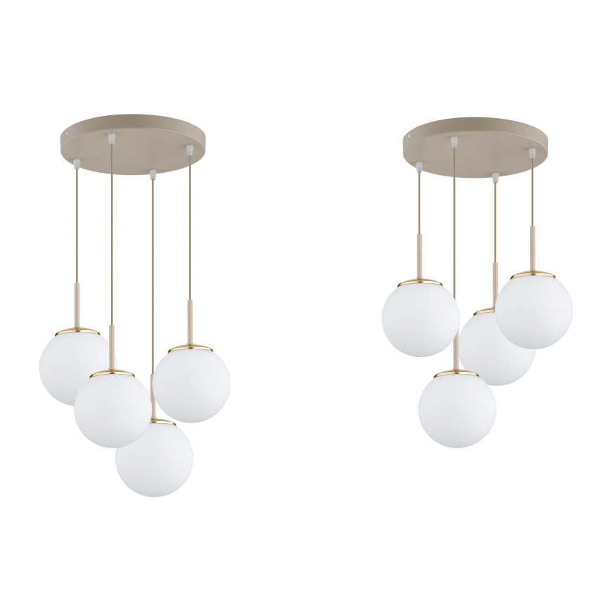 Brilagi - Luster na lanku MILO ECRU 4xE27/60W/230V béžová/zlatá