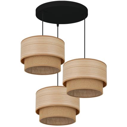 Brilagi - Luster na lanku MONTANA BOHO 3xE27/15W/230V hnedá/čierna