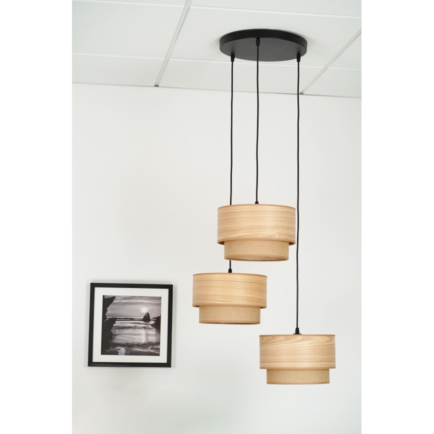 Brilagi - Luster na lanku MONTANA BOHO 3xE27/15W/230V hnedá/čierna