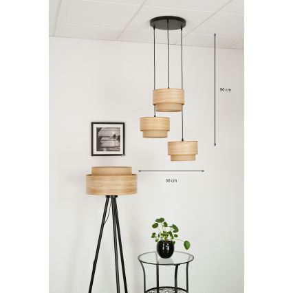 Brilagi - Luster na lanku MONTANA BOHO 3xE27/15W/230V hnedá/čierna