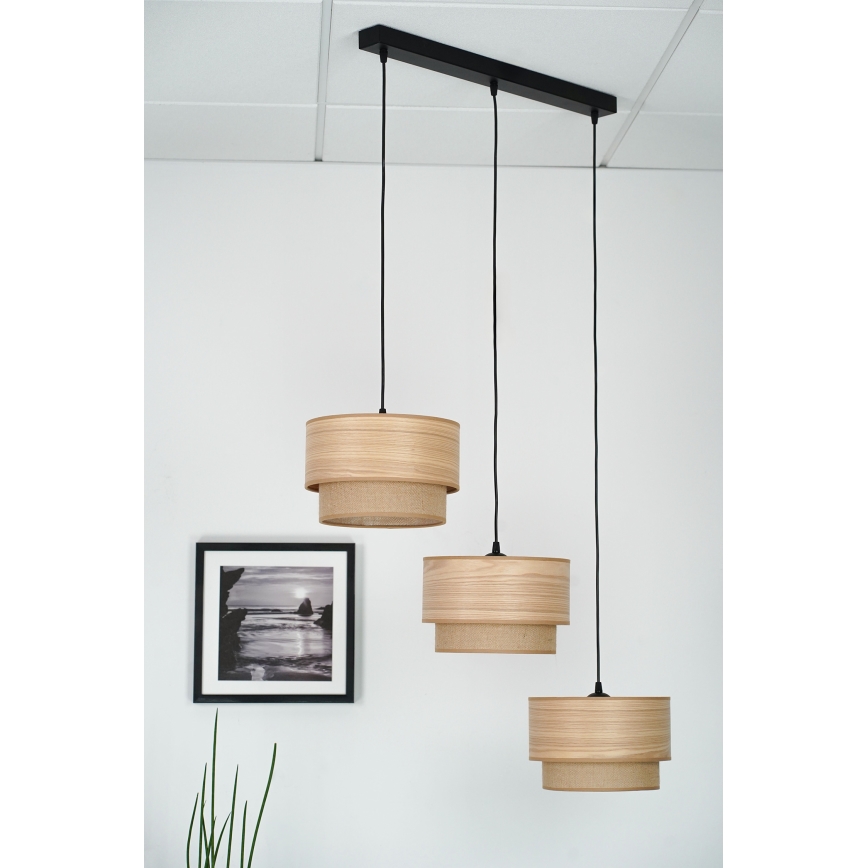 Brilagi - Luster na lanku MONTANA BOHO 3xE27/15W/230V hnedá/čierna