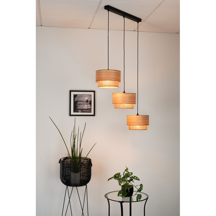 Brilagi - Luster na lanku MONTANA BOHO 3xE27/15W/230V hnedá/čierna
