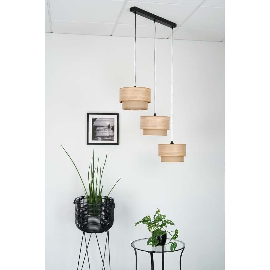 Brilagi - Luster na lanku MONTANA BOHO 3xE27/15W/230V hnedá/čierna