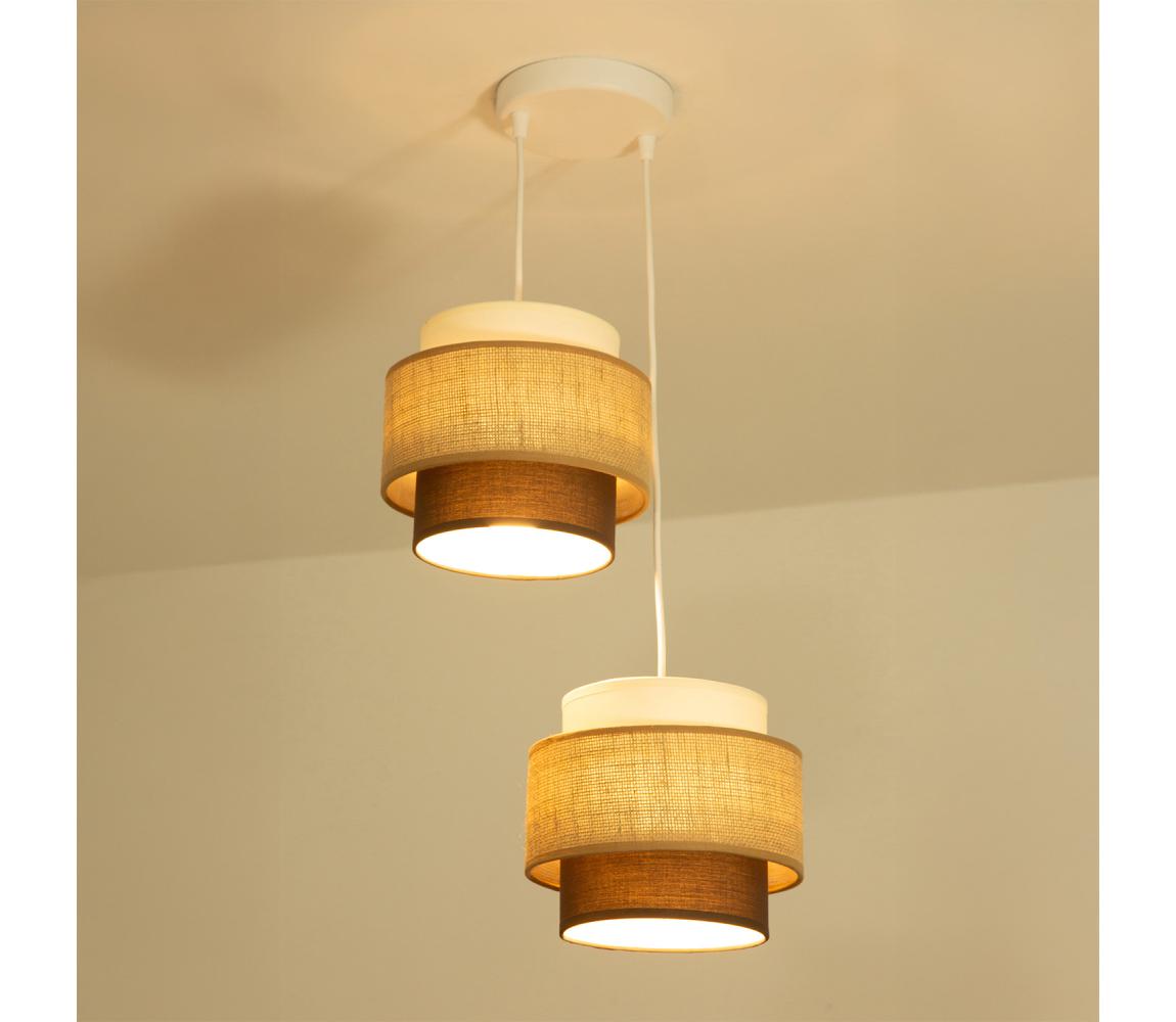 Brilagi - Luster na lanku RESNA 2xE27/60W/230V pr. 30 cm béžová/čierna H0444