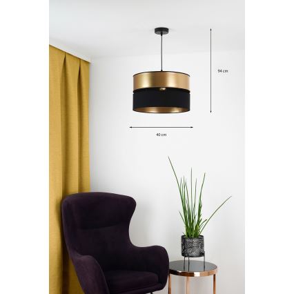 Brilagi - Luster na lanku ROYAL 1xE27/15W/230V pr. 40 cm čierna/zlatá