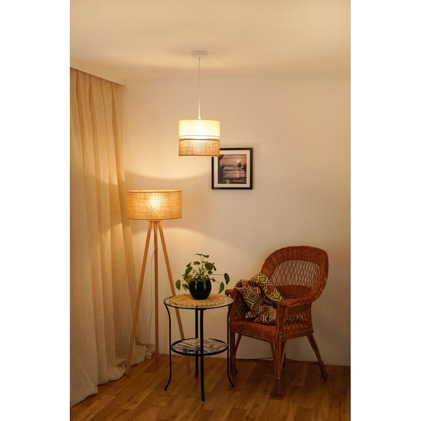 Brilagi - Luster na lanku ROYAL YUTE 1xE27/15W/230V pr. 25 cm béžová/krémová