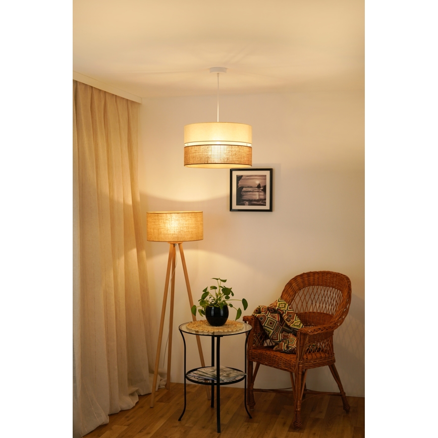 Brilagi - Luster na lanku ROYAL YUTE 1xE27/15W/230V pr. 40 cm béžová/krémová
