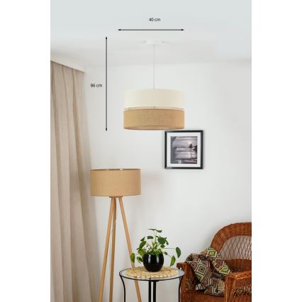 Brilagi - Luster na lanku ROYAL YUTE 1xE27/15W/230V pr. 40 cm béžová/krémová