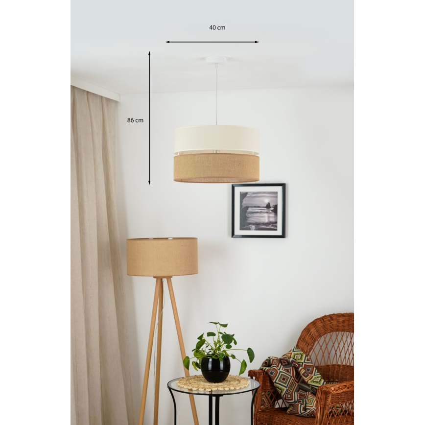 Brilagi - Luster na lanku ROYAL YUTE 1xE27/15W/230V pr. 40 cm béžová/krémová
