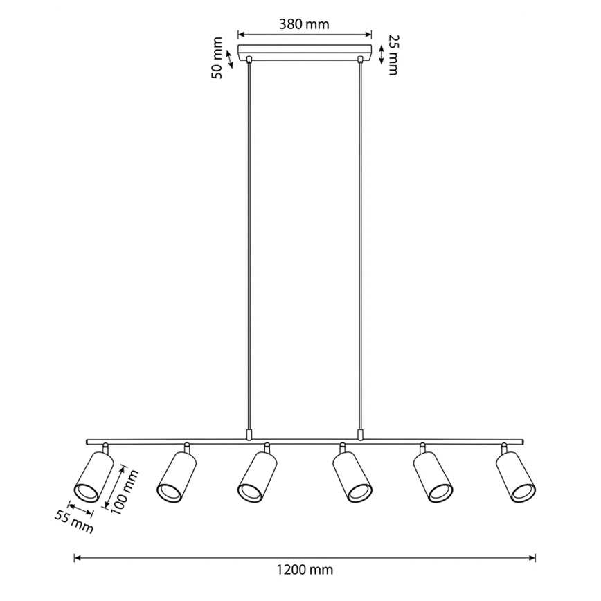 Brilagi - Luster na lanku SELE 6xGU10/30W/230V biela