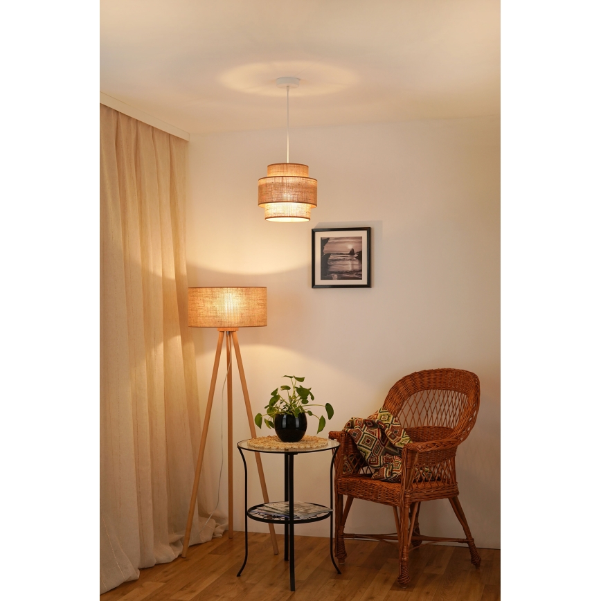 Brilagi - Luster na lanku SPACE YUTE 1xE27/15W/230V pr. 25 cm béžová/biela