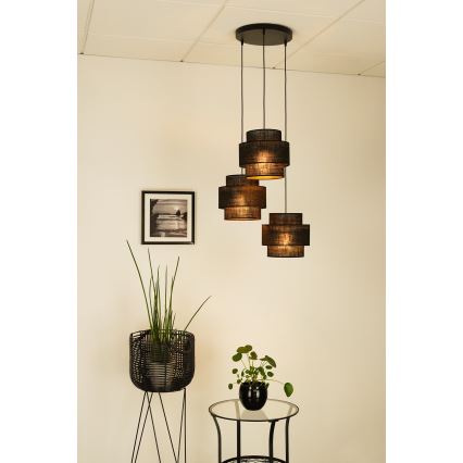 Brilagi - Luster na lanku SPACE YUTE 3xE27/15W/230V čierna