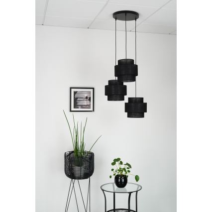 Brilagi - Luster na lanku SPACE YUTE 3xE27/15W/230V čierna