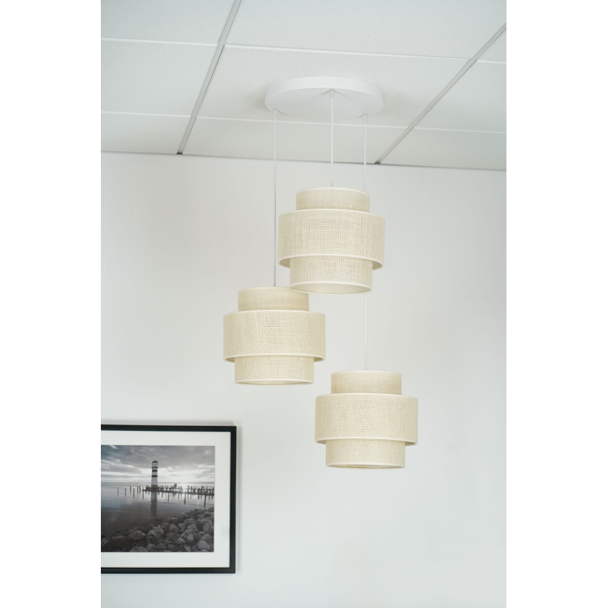 Brilagi - Luster na lanku SPACE YUTE 3xE27/15W/230V krémová/biela