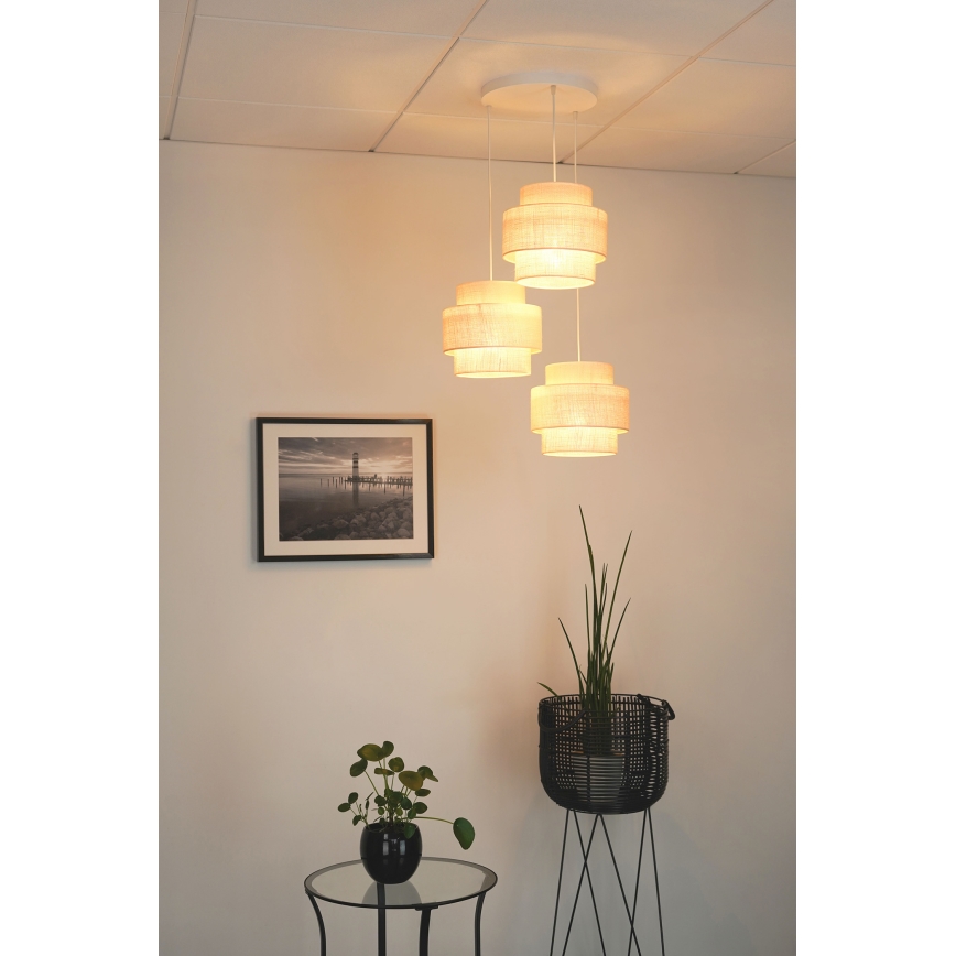 Brilagi - Luster na lanku SPACE YUTE 3xE27/15W/230V krémová/biela