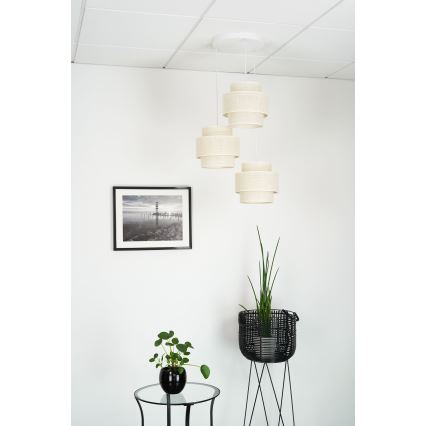 Brilagi - Luster na lanku SPACE YUTE 3xE27/15W/230V krémová/biela