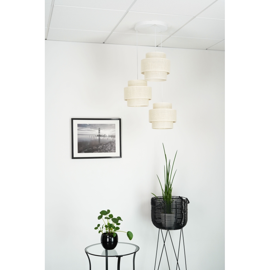 Brilagi - Luster na lanku SPACE YUTE 3xE27/15W/230V krémová/biela