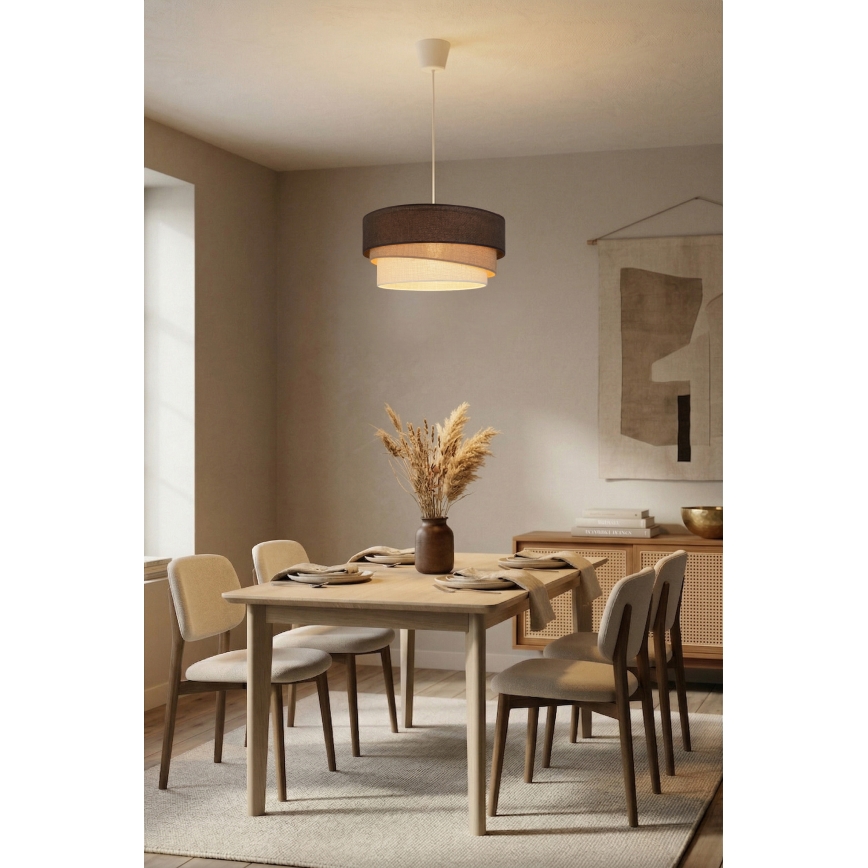 Brilagi - Luster na lanku TRIO 1xE27/60W/230V priemer 40 cm hnedá/béžová/biela