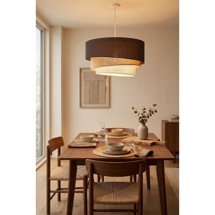 Brilagi - Luster na lanku TRIO 3xE27/60W/230V pr. 60 cm hnedá/béžová/biela