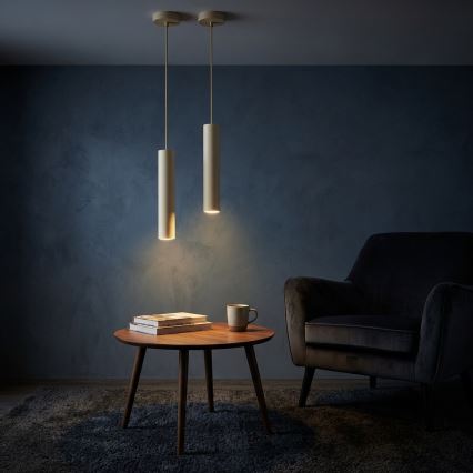 Brilagi - Luster na lanku TUBE 1xGU10/15W/230V béžová/zlatá