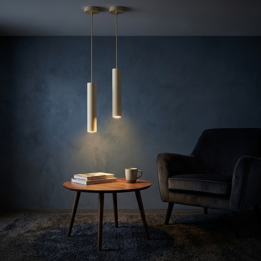 Brilagi - Luster na lanku TUBE 1xGU10/15W/230V béžová/zlatá