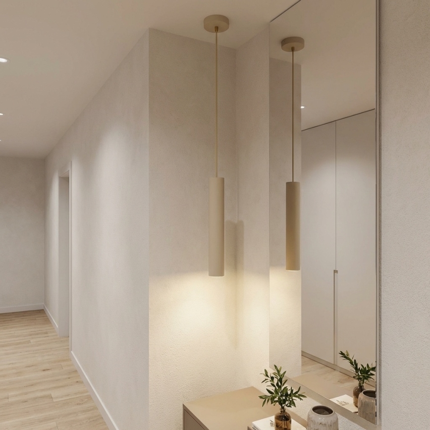 Brilagi - Luster na lanku TUBE 1xGU10/15W/230V béžová/zlatá