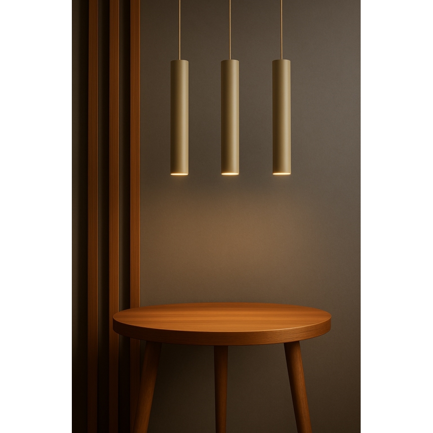 Brilagi - Luster na lanku TUBE 1xGU10/15W/230V béžová/zlatá