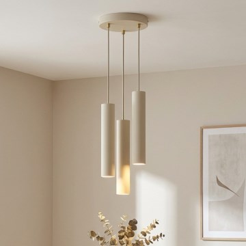Brilagi - Luster na lanku TUBE 3xGU10/15W/230V béžová/zlatá