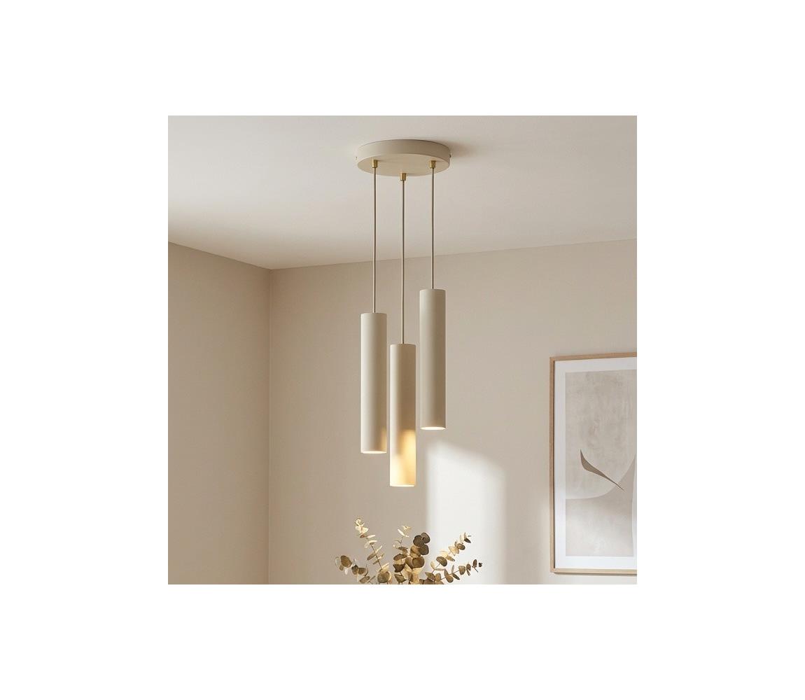 Brilagi - Luster na lanku TUBE 3xGU10/15W/230V béžová/zlatá 88-003B