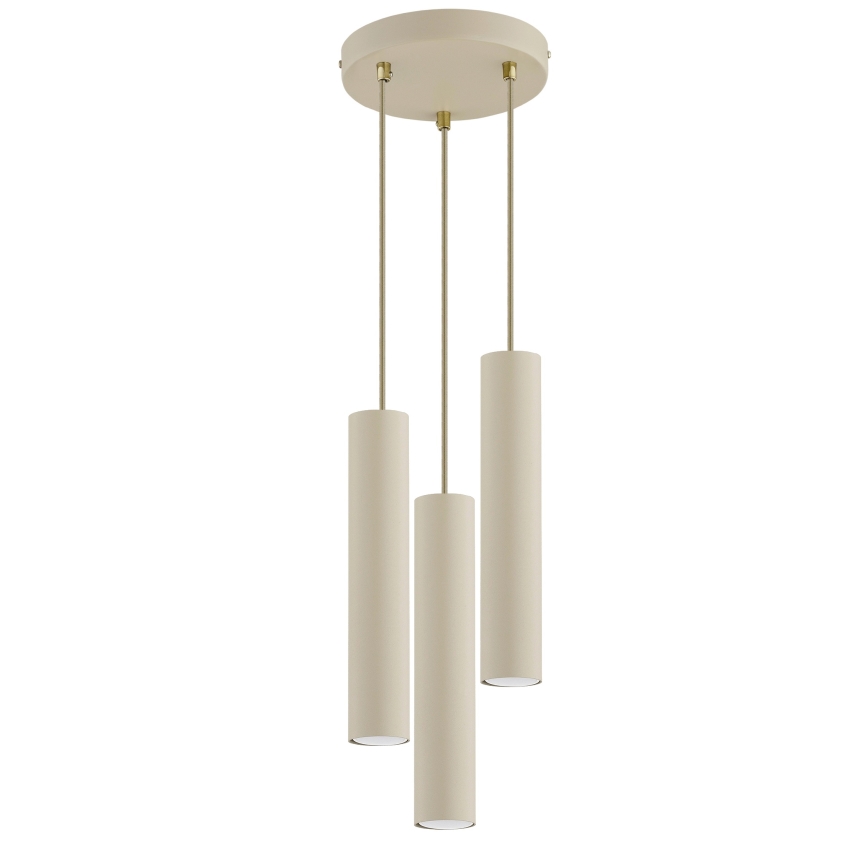 Brilagi - Luster na lanku TUBE 3xGU10/15W/230V béžová/zlatá