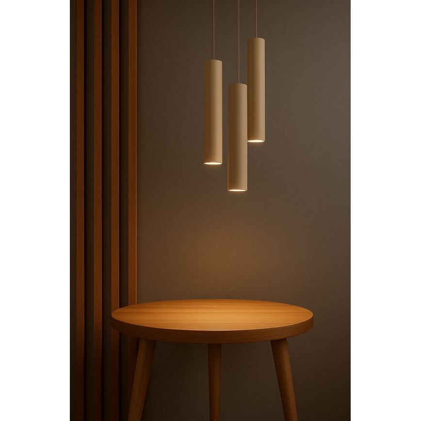 Brilagi - Luster na lanku TUBE 3xGU10/15W/230V béžová/zlatá