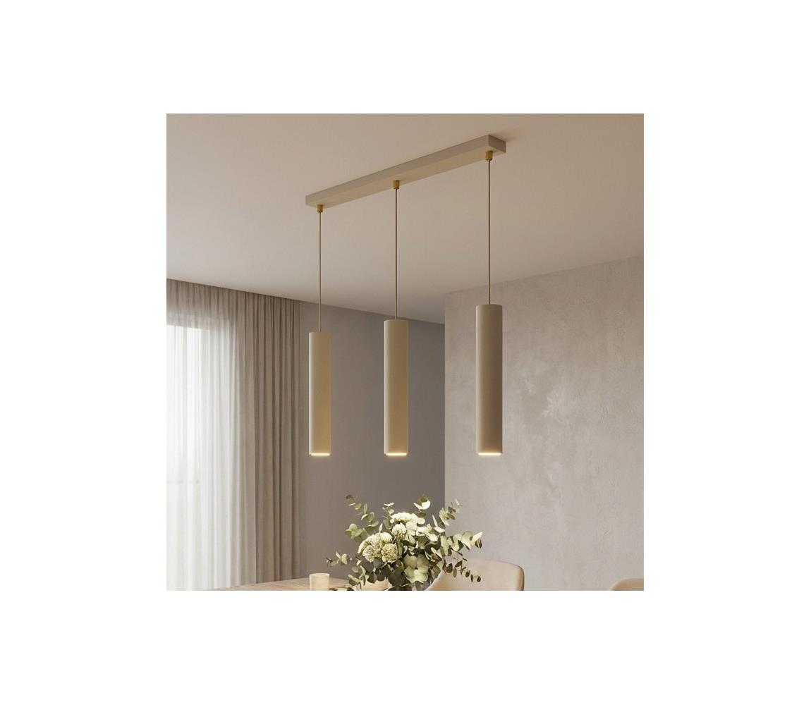 Brilagi - Luster na lanku TUBE 3xGU10/15W/230V béžová/zlatá 88-005B
