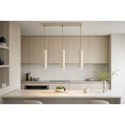 Brilagi - Luster na lanku TUBE 3xGU10/15W/230V béžová/zlatá