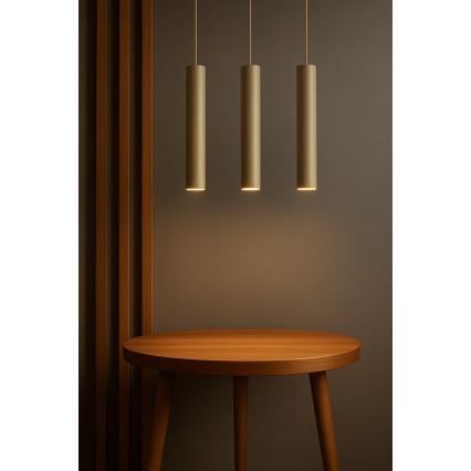 Brilagi - Luster na lanku TUBE 3xGU10/15W/230V béžová/zlatá