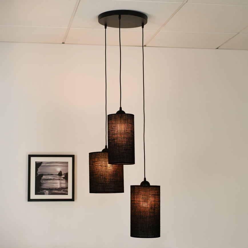 Brilagi - Luster na lanku TUBES 3xE27/15W/230V čierna