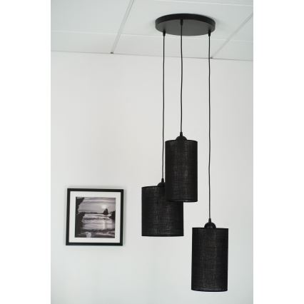Brilagi - Luster na lanku TUBES 3xE27/15W/230V čierna