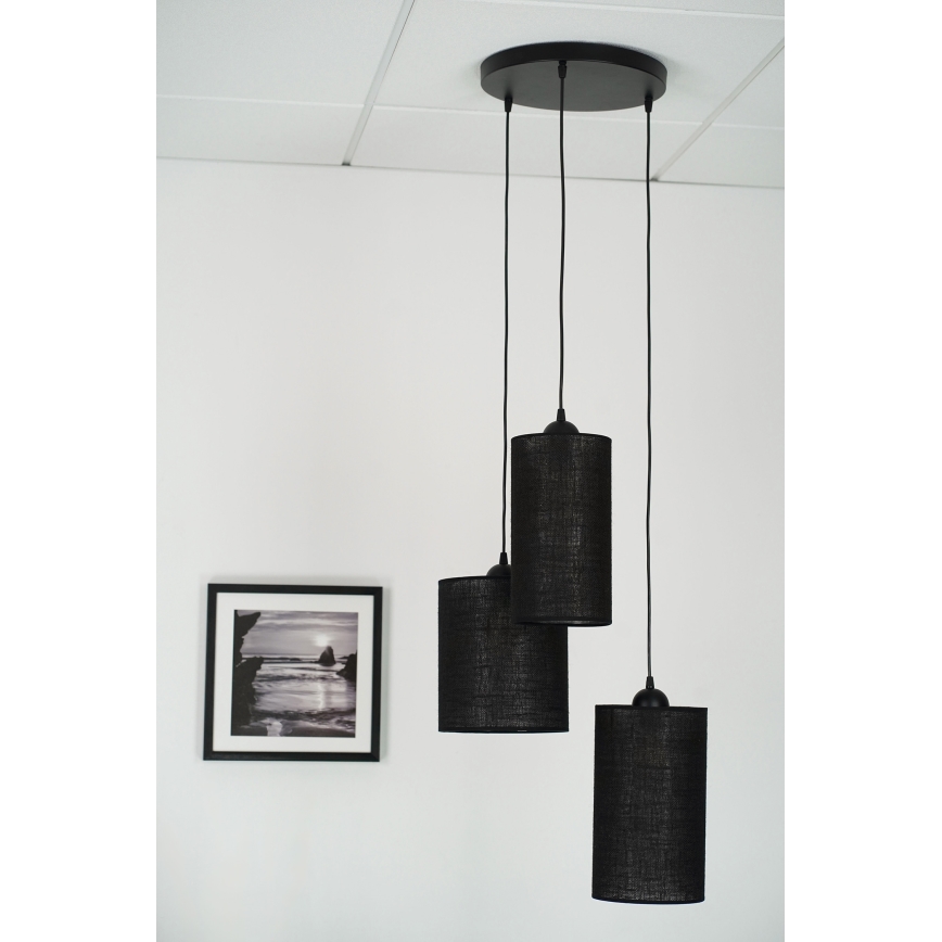 Brilagi - Luster na lanku TUBES 3xE27/15W/230V čierna