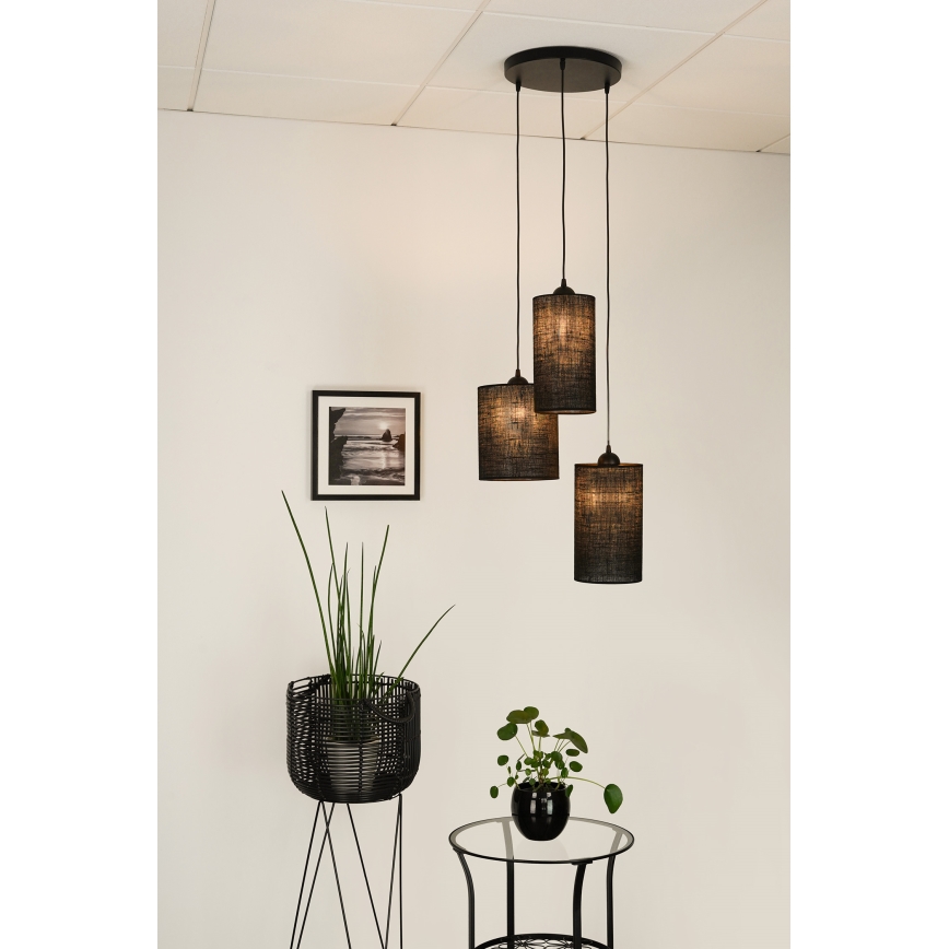 Brilagi - Luster na lanku TUBES 3xE27/15W/230V čierna