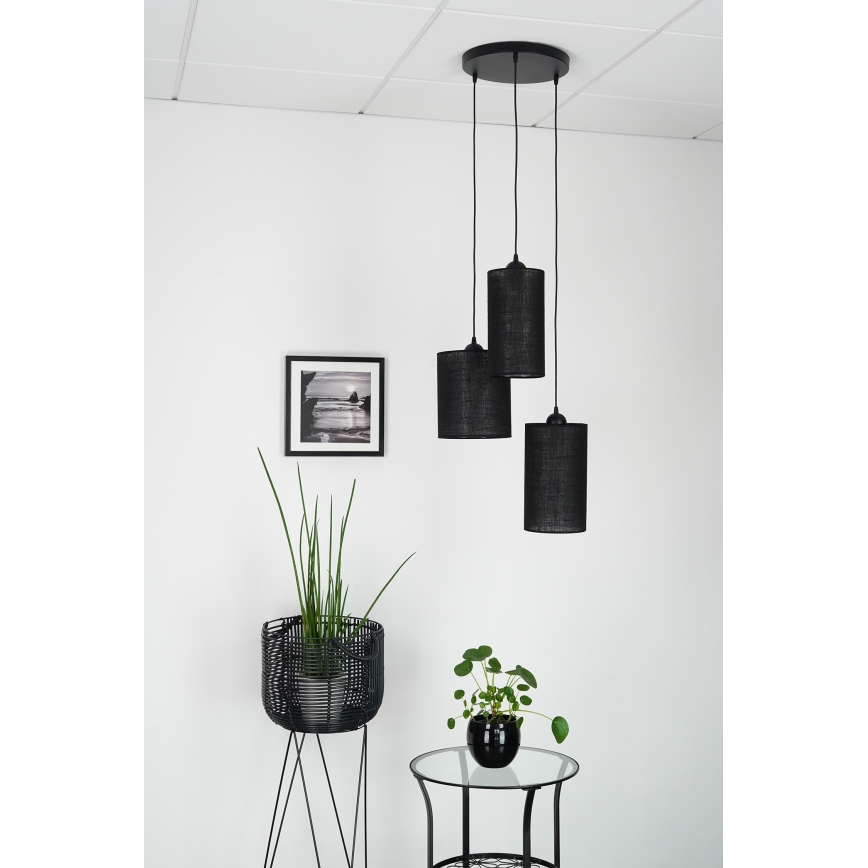 Brilagi - Luster na lanku TUBES 3xE27/15W/230V čierna