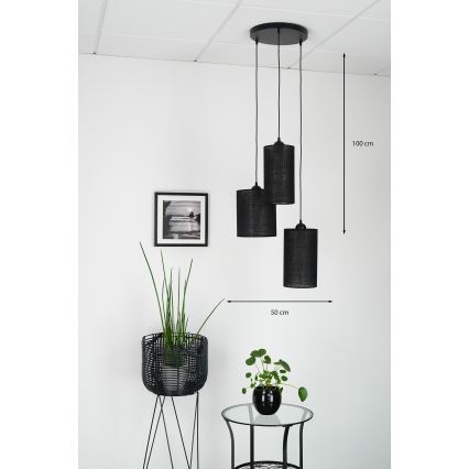 Brilagi - Luster na lanku TUBES 3xE27/15W/230V čierna