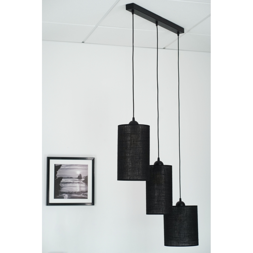 Brilagi - Luster na lanku TUBES 3xE27/15W/230V čierna