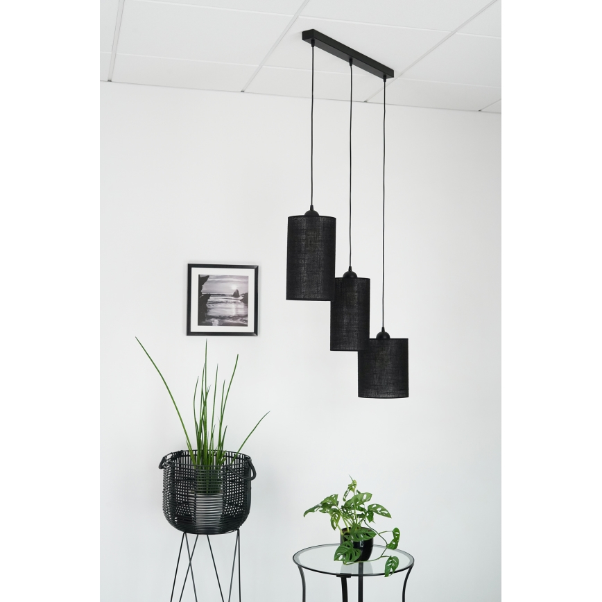 Brilagi - Luster na lanku TUBES 3xE27/15W/230V čierna
