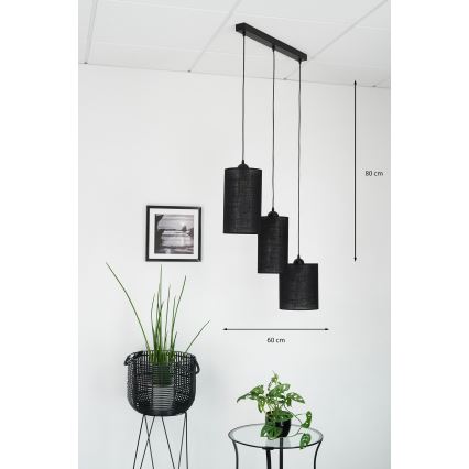 Brilagi - Luster na lanku TUBES 3xE27/15W/230V čierna