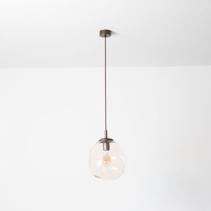 BRILAGI - Závesný luster na lanku VULCANO 1xE27/15W/230V pr. 25 cm bronzová/dymová béžová